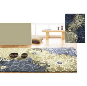 Tapis en laine à poils longs élégant et moderne, fait à la main, avec motif floral, antidérapant et écologique, revêtement de sol de luxe pour la maison/l'hôtel - Product Image 5