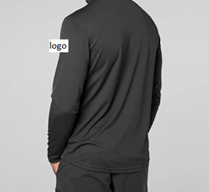 T-shirt à fermeture éclair 1/2 Polyester pour homme, impression personnalisée, Logo 100% Polyester, fermeture à glissière importée, lavage en Machine - Product Image 3