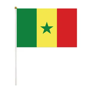 Dye Sublimated 21*14cm Senegalese Hand Waving Flag Sign for 2022 Football Matches and Sublimated hand flag