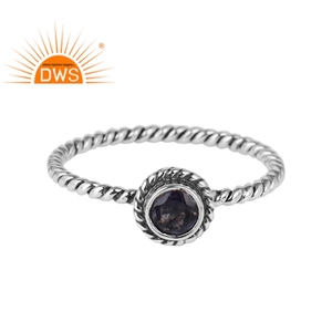 Anillo de plata trenzado hecho a mano, joyería de Iolite Natural al por mayor, proveedor de joyería de piedras preciosas - Product Image 1