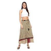 Tela de poliéster Reversible falda faldas damas bohemio estampado falda tamaño libre de las mujeres Sarong