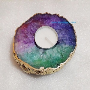 Venta al por mayor de candelabros de piedra semipreciosa multi-onxy Mesa decorativa curativa hecha a mano candelabros - Product Image 1