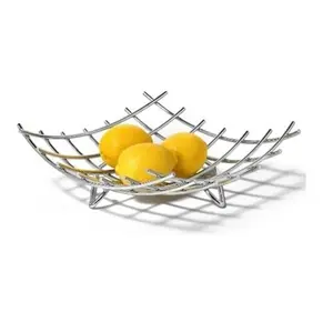 Mangkuk buah logam kualitas tinggi, mangkuk saji bentuk bulat untuk dekorasi pernikahan gaya baru kualitas terbaik tingkat grosir
