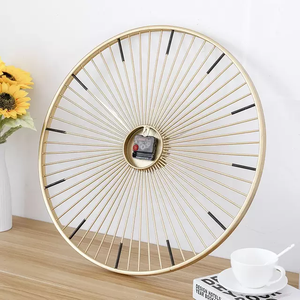 Pendule antique cadre en métal, grande horloge murale décorative, carré, pour la maison - Product Image 5