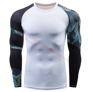 Rashguard de nailon con protección UV, ropa deportiva de manga larga para hombre, con logotipo personalizado OEM de seda y LICRA personalizado - Product Image 1