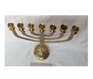 2109 nuevo clásico árabe de vela o titular con 7 Armas grabado en relieve en latón puro - Product Image 4