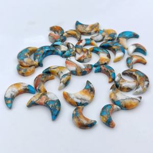 Fabricación de joyas Natural Oyster Turquesa Cabujón Piedra preciosa Forma De Luna suave Turquesa Piedra preciosa suelta Cabujón Piedra - Product Image 1