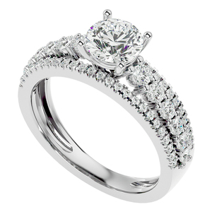 Rikhava Original 10K Oro blanco Solitario Anillo de diamantes de calidad premium Impresionantes anillos de diamantes Premium - Product Image 1