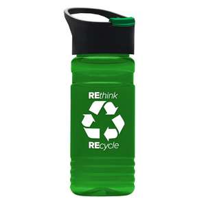 Fabriqué aux états-unis, 20 Oz, nouveauté Bouteille RPET en silicone avec couvercle Pop-Up, Sip, avec votre logo - Product Image 4