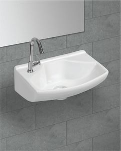Bassin d'art intelligent en céramique de conception de pierre artificielle de style turc 450mm x 325mm pour la salle de toilette. - Product Image 2