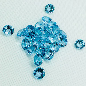 Round Brilliant Cut Topaz ธรรมชาติ "ขายส่งโรงงานราคาคุณภาพสูง Faceted หลวม" 10มม.สีฟ้าอัญมณี IGI - Product Image 3