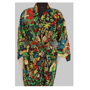 Robe de plage en coton pour femmes, imprimée, décontractée, couleur blanche - Product Image 1