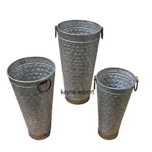 Rustic Finished Galvanized Metal home And Hotel Garden Planter Outdoor Decoration <b>Long</b> Shape Hammered Planter - Product Image 1