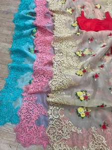 Saree ออกแบบงานเต็มรูปแบบออกแบบ Organza ที่สวยงาม - Product Image 5