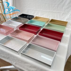 Ensemble de plateaux de service en laque de luxe pour la décoration de la maison pour Thanksgiving, 3 tailles carrées, noir, Bao Minh Linda 2410, fabricant vietnamien - Product Image 6