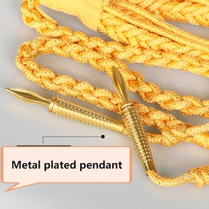 Aiguillette táctico de Lingotes de plata dorada de alta calidad, cordón de hombro uniforme de gran calidad para accesorios de uniformes tácticos - Product Image 3