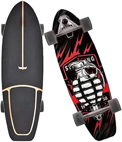 Placa de aço inoxidável, prancha de surf para skate com cx7, caminhão de rua cruiser, terra, surf, skate