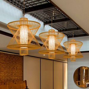 Lampe suspendue en bambou sur mesure pour mariage et restaurant - Product Image 4