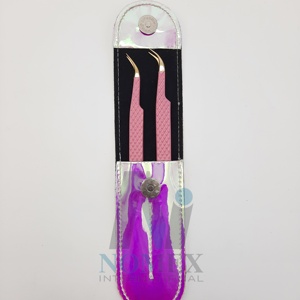 Pinzas de extensión de pestañas Rosas y doradas de calidad superior, agarre de diamante, juego de pinzas de pestañas probadas a mano de acero inoxidable - Product Image 4