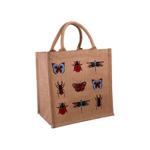 Precio de fábrica Tamaño personalizado 100% Yute Bolsas de compras reutilizables - Product Image 1