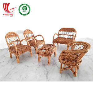 Ensemble de meubles en rotin pour poupées, banc, chaise pour poupées, décoration murale, vente en gros - Product Image 1