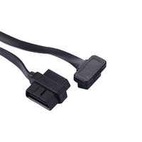 Conector OBD2 Hembra de 16 Pines, Cable Plano Tipo T OBD de 16 Pines Macho a Hembra para Lectura de Códigos de Error OBD2