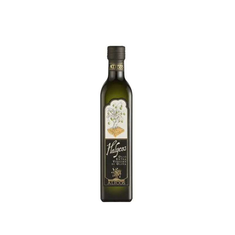Made in Italy Hochwertige Glasflasche 0,50 l goldgelbes Olivenöl extra vergine zum Würzen