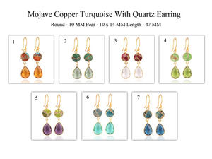 Offre Spéciale partie boucle d'oreille usure aqua facettes quartz & mohave bleu cuivre turquoise boucle d'oreille or plaqué lunette galvanoplastie boucles d'oreilles - Product Image 3