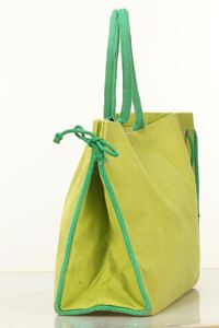 Green Jute Duffle Style Ladies Shopping <b>Tote</b> <b>Bag</b> Indian <b>Canvas</b> Wholesale <b>Tote</b> <b>Bags</b> <b>for</b> <b>Women</b> and Girls - Product Image 3