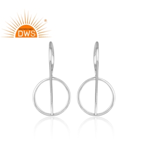 Pendientes Colgantes de Plata Lisa, Proveedor de Joyería de Plata de Ley Fina Sólida - Product Image 3
