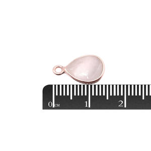 Cuarzo Rosa Forma de pera Bisel de Plata de Ley 925 Colgante chapado en oro rosa Fabricación de joyas hechas a mano - Product Image 2