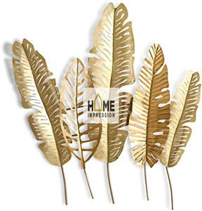 Décoration Murale Feuille Métallique : Sculpture Murale Feuille de Designer Faite à la Main, Accessoires Décoratifs en Forme de Feuille, Fournitures d'Art Mural en provenance d'Inde - Product Image 1