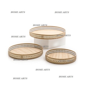 Ensemble de 3 plateaux à dessert de différentes tailles plateau de service à thé et café de forme ronde de la meilleure qualité pour les meilleures ventes - Product Image 1