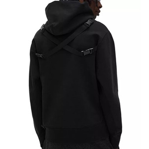 Sweat-shirts à capuche pour hommes, sur mesure, couleur noire, en coton pur, avec fermeture éclair, nouvelle conception, haute qualité, vente en gros OEM. - Product Image 1