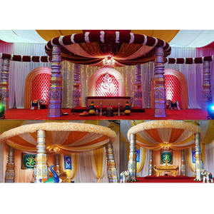 Meilleur thème coloré fibre de mariage Mandap mariage sud-asiatique Dev pilier Mandap mariage indien contemporain Mandap décoration - Product Image 1