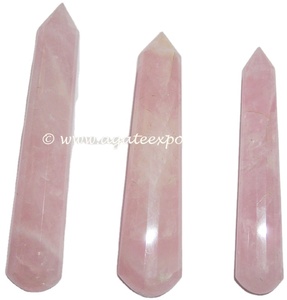 Varita de piedra de masaje facetada de cuarzo rosa 16 - Product Image 3