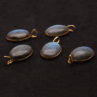 Collier pendentif en labradorite plaqué or 14x10 MM pour femme, avec chaînes délicates en pierre de diamant et perles en laiton, cadeau chrétien vintage, vente en gros