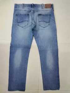 Pantalones vaqueros rectos de algodón para hombre al por mayor de alta calidad, pantalones vaqueros informales de nuevo diseño, pantalones lavados de cintura media sólidos medianos - Product Image 4