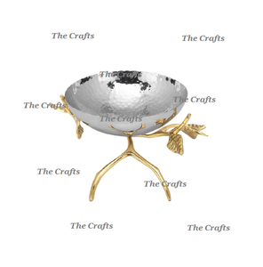 Frutero de Acero Inoxidable y Latón con Forma Redonda de Primera Calidad, Frutero Decorativo al por Mayor - Product Image 1