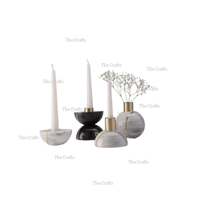 Ensemble de deux bougeoirs en marbre avec bougeoir rond de qualité supérieure pour la décoration de la maison - Product Image 5
