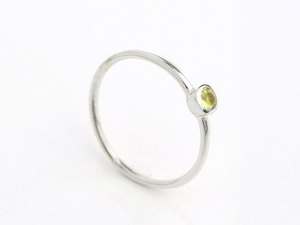 Tiny Green Amethyst Shape <b>Ring</b> Inlay Gold Vermeil Trendy Wedding Party Anniversary Gift Engagement Gemstone Jewelry - Product Image 3