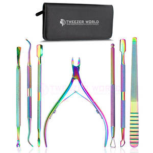 Kit de 7 Piezas de Cortaúñas y Alicates para Cutículas, Lima para Uñas Encarnadas, Empujador de Cutículas Triangular, Recortador de Acero Inoxidable - Product Image 1