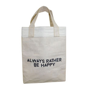 Sac fourre-tout d'épicerie en coton réutilisable à usage intensif imprimé sur mesure poignées en toile souple en toile écologique style lettre lavable - Product Image 2