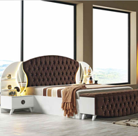 Ensemble de literie de luxe classique en bois massif, tailles personnalisables, design moderne, avec tête de lit éclairée, pour hôtels et hôpitaux