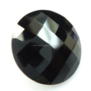 Pierre précieuse en vrac d'onyx noir véritable Prix d'usine Onyx de haute qualité, rond et ovale à facettes, forme mélangée, pierres précieuses d'onyx noir en vrac OEM - Product Image 3