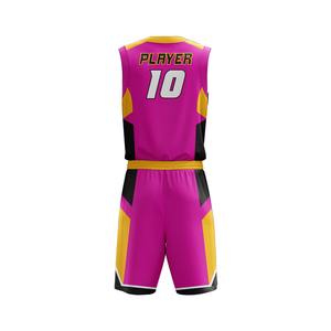 Conjuntos de uniformes de baloncesto personalizados al por mayor/Uniforme de baloncesto transpirable de secado rápido impreso 100% poliéster sublimado - Product Image 2