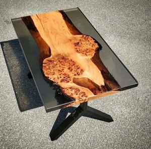 Table de salle à manger en résine époxy, Design de rivière, océan, pour Villa luxueuses, Restaurant, haut de gamme, - Product Image 3