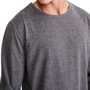 Camiseta de manga larga de cáñamo para hombre, Camisa de algodón orgánico, dobladillo liso en blanco, cuello redondo, productos en oferta - Product Image 5