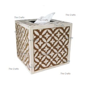 Ensemble de 2 boîtes à mouchoirs en bois et en tissu avec boîte à serviettes rectangulaire de qualité supérieure pour table et cuisine - Product Image 5