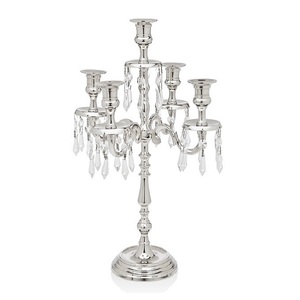 Candelabros de metal con cristales colgantes, diseño de la mejor calidad, nuevo soporte para velas, portavelas de mesa de diseñador pulido brillante - Product Image 4